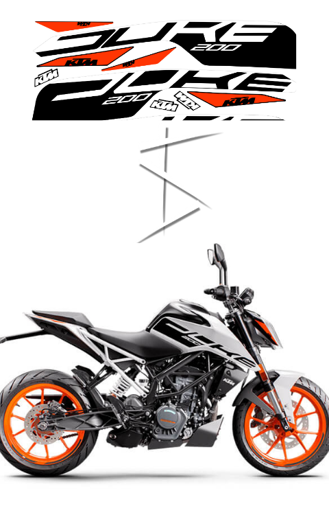Duke 200 BS6 Sticker Kit | Duke 200 Sticker